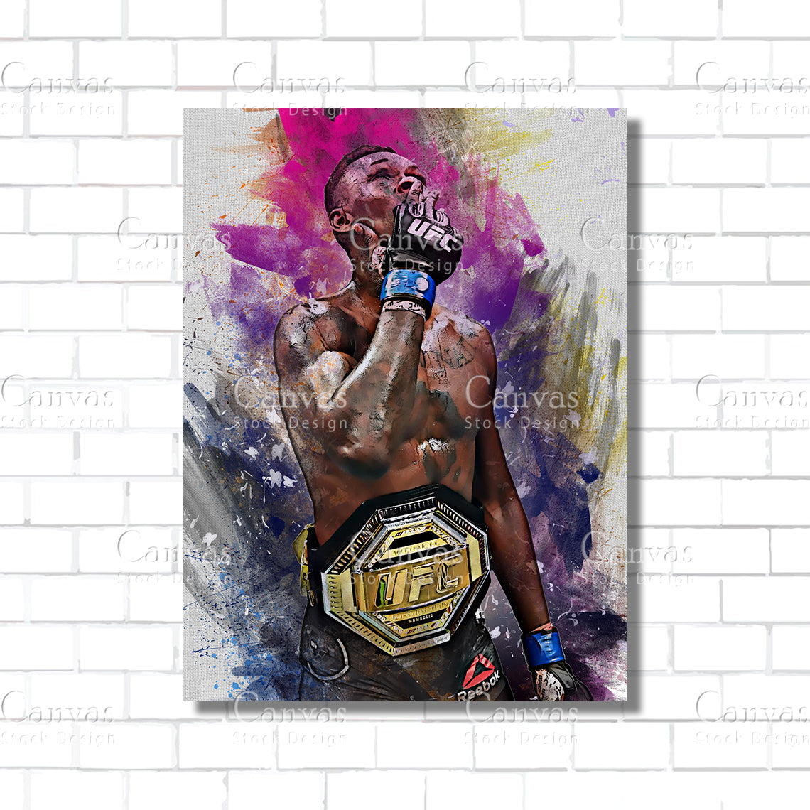 Israel Adesanya Canvas Frame, Kids Wall Decor, Boxing Fan, Man Cave Gift for Him - Her, Sports Canvas Wall Art