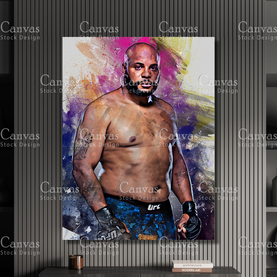 Daniel Cormier Canvas Frame, Kids Wall Decor, Boxing Fan, Man Cave Gift for Him - Her, Sports Canvas Wall Art