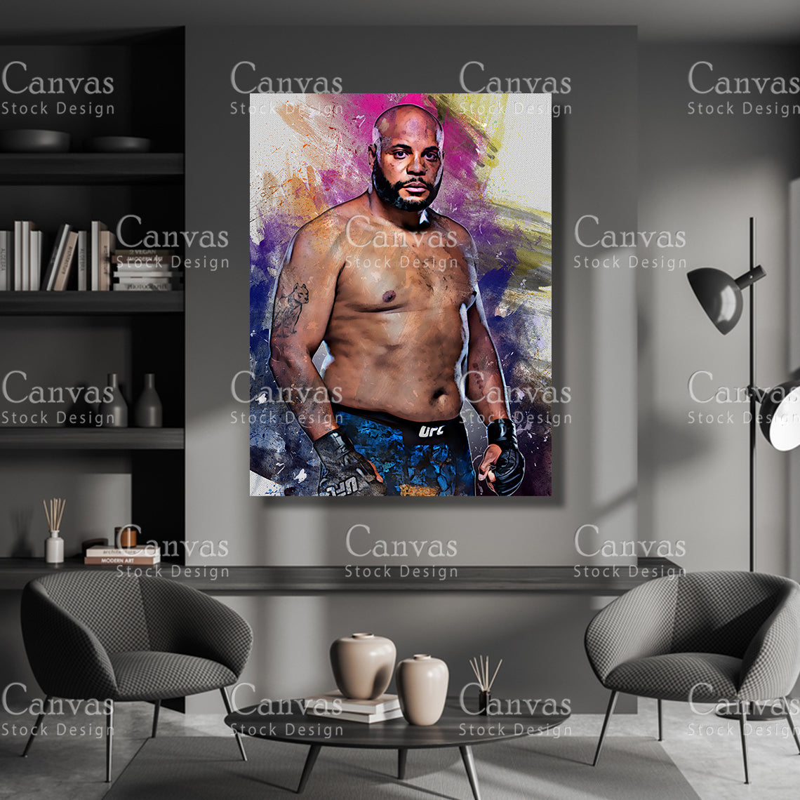 Daniel Cormier Canvas Frame, Kids Wall Decor, Boxing Fan, Man Cave Gift for Him - Her, Sports Canvas Wall Art