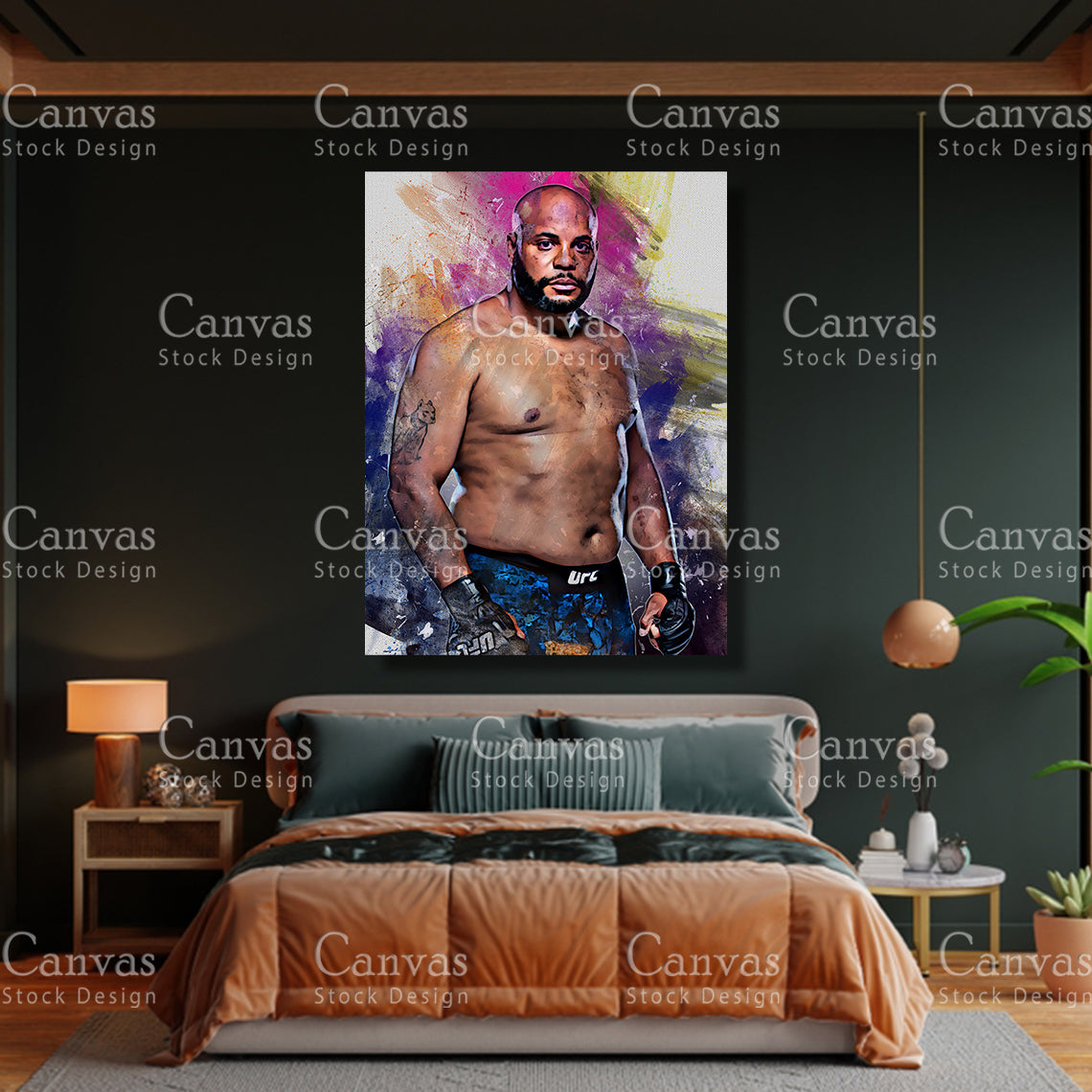 Daniel Cormier Canvas Frame, Kids Wall Decor, Boxing Fan, Man Cave Gift for Him - Her, Sports Canvas Wall Art