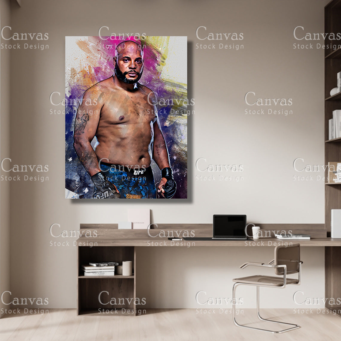 Daniel Cormier Canvas Frame, Kids Wall Decor, Boxing Fan, Man Cave Gift for Him - Her, Sports Canvas Wall Art