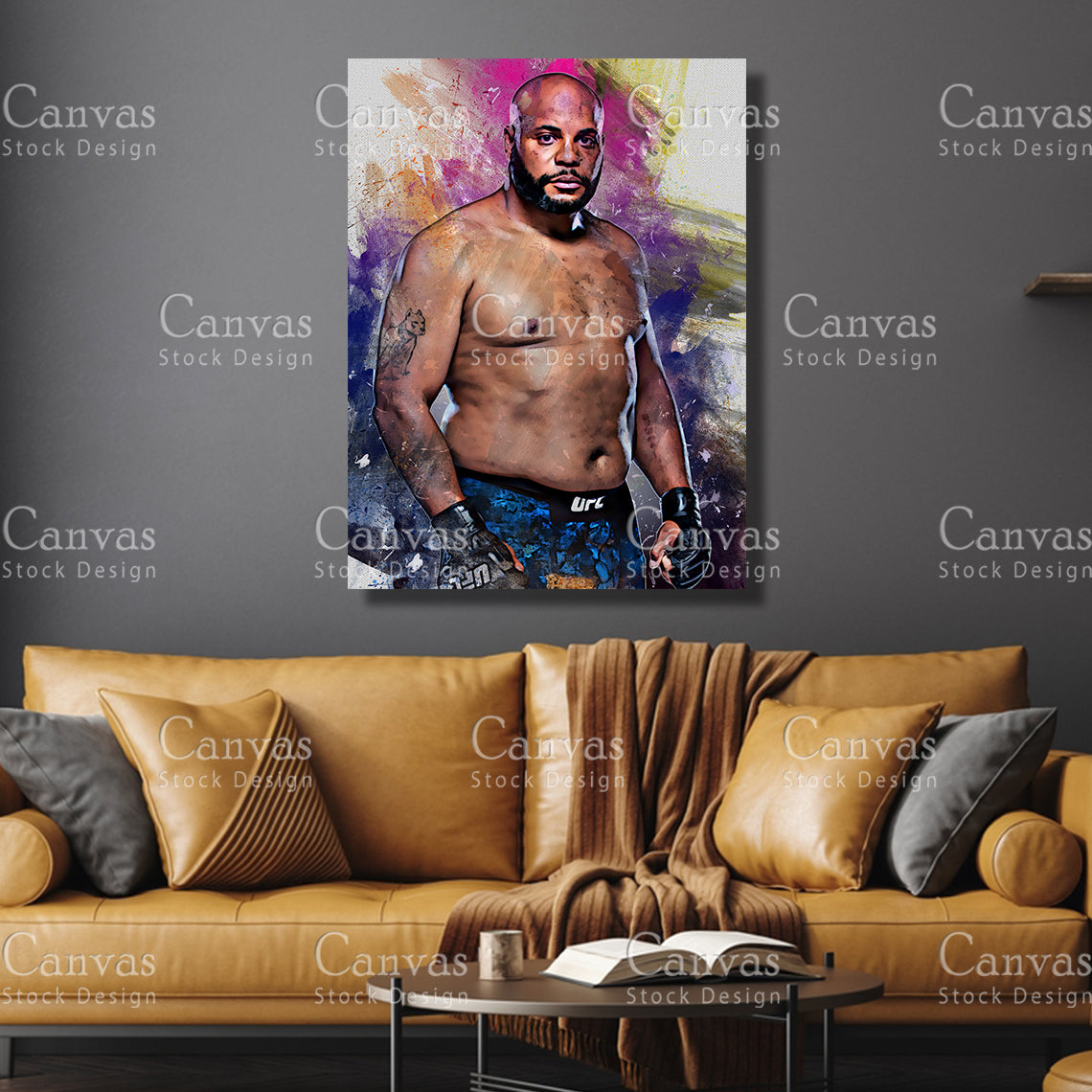 Daniel Cormier Canvas Frame, Kids Wall Decor, Boxing Fan, Man Cave Gift for Him - Her, Sports Canvas Wall Art