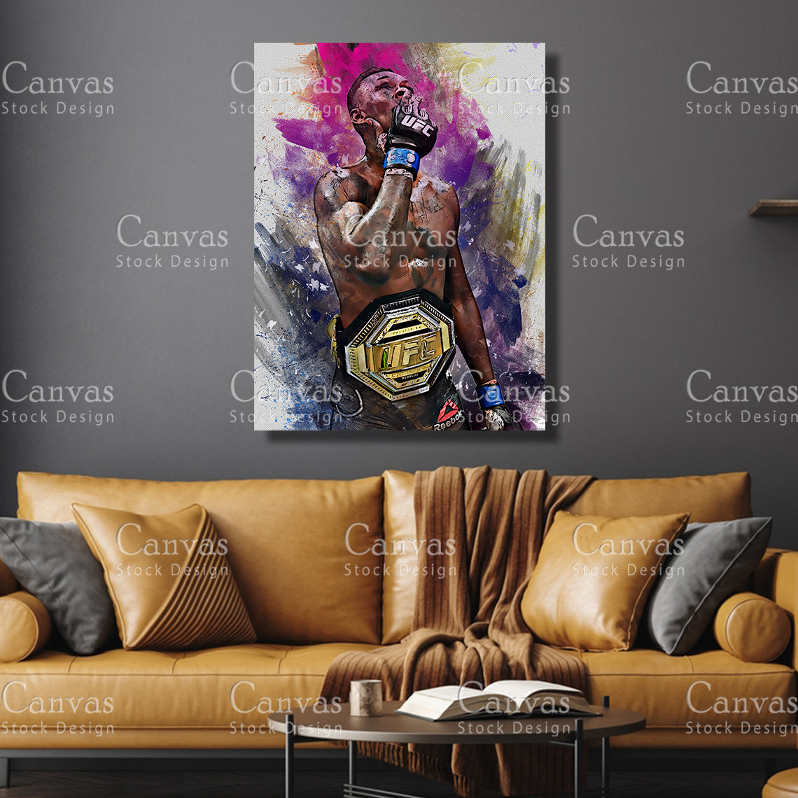 Israel Adesanya Canvas Frame, Kids Wall Decor, Boxing Fan, Man Cave Gift for Him - Her, Sports Canvas Wall Art