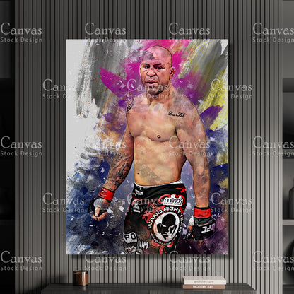 Wanderlei Silva Canvas Frame, Kids Wall Decor, Boxing Fan, Man Cave Gift for Him - Her, Sports Canvas Wall Art