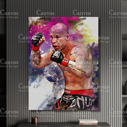 Wanderlei Silva Canvas Frame, Kids Wall Decor, Boxing Fan, Man Cave Gift for Him - Her, Sports Canvas Wall Art