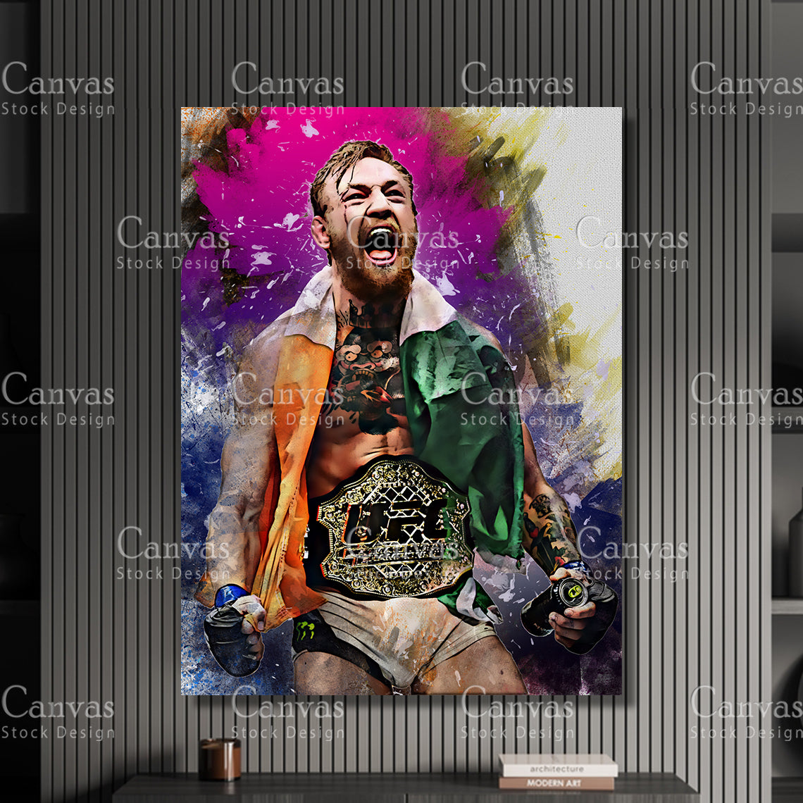 Conor McGregor Canvas Frame, Kids Wall Decor, Boxing Fan, Man Cave Gift for Him - Her, Sports Canvas Wall Art