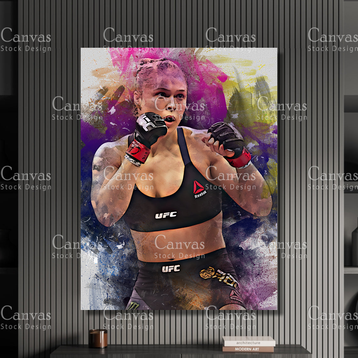 Ronda Rousey Canvas Frame, Kids Wall Decor, Boxing Fan, Man Cave Gift for Him - Her, Sports Canvas Wall Art