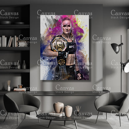 Valentina Shevchenko Canvas Frame, Kids Wall Decor, Boxing Fan, Man Cave Gift for Him - Her, Sports Canvas Wall Art