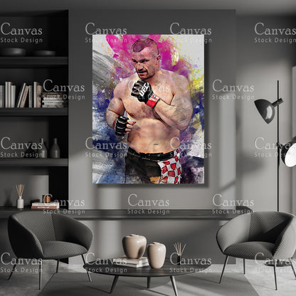 Mirko Filipović Canvas Frame, Kids Wall Decor, Boxing Fan, Man Cave Gift for Him - Her, Sports Canvas Wall Art