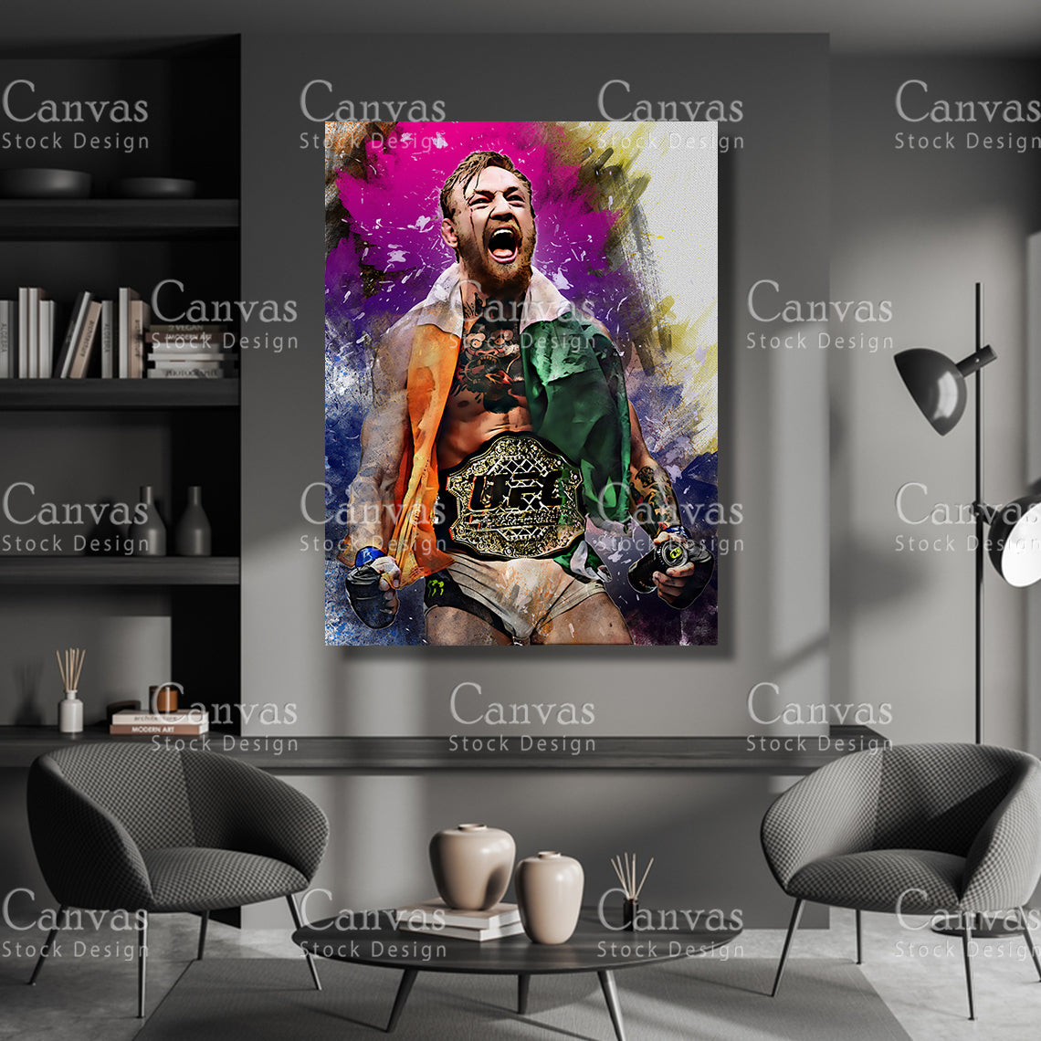 Conor McGregor Canvas Frame, Kids Wall Decor, Boxing Fan, Man Cave Gift for Him - Her, Sports Canvas Wall Art