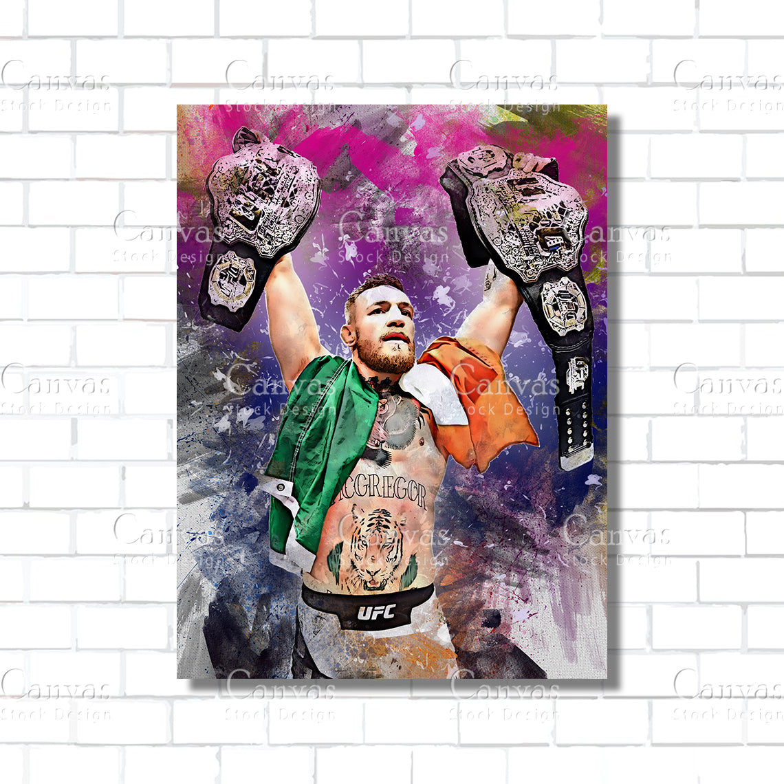 Conor McGregor Canvas Frame, Kids Wall Decor, Boxing Fan, Man Cave Gift for Him - Her, Sports Canvas Wall Art