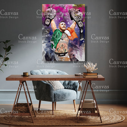 Conor McGregor Canvas Frame, Kids Wall Decor, Boxing Fan, Man Cave Gift for Him - Her, Sports Canvas Wall Art