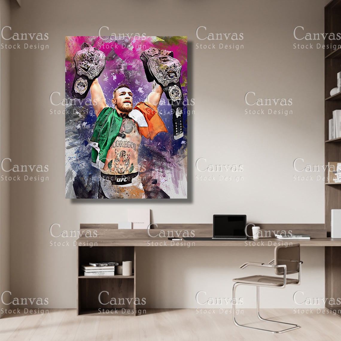 Conor McGregor Canvas Frame, Kids Wall Decor, Boxing Fan, Man Cave Gift for Him - Her, Sports Canvas Wall Art