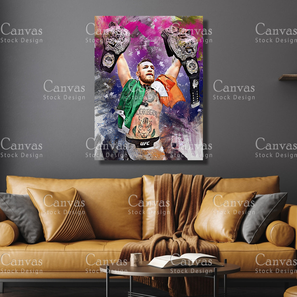 Conor McGregor Canvas Frame, Kids Wall Decor, Boxing Fan, Man Cave Gift for Him - Her, Sports Canvas Wall Art