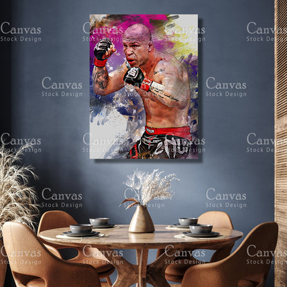 Wanderlei Silva Canvas Frame, Kids Wall Decor, Boxing Fan, Man Cave Gift for Him - Her, Sports Canvas Wall Art