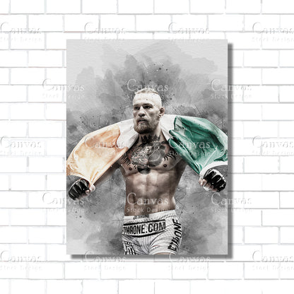 Conor McGregor Canvas Frame, Kids Wall Decor, Boxing Fan, Man Cave Gift for Him - Her, Sports Canvas Wall Art