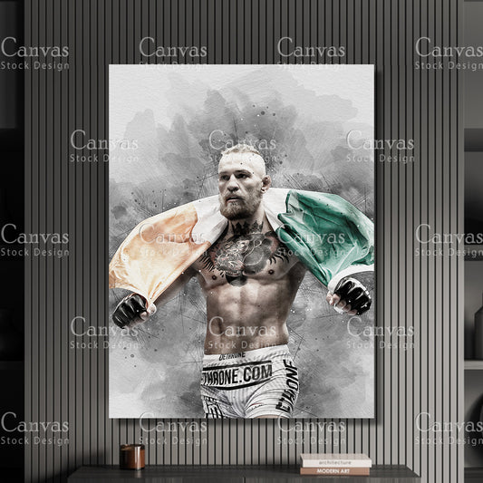 Conor McGregor Canvas Frame, Kids Wall Decor, Boxing Fan, Man Cave Gift for Him - Her, Sports Canvas Wall Art