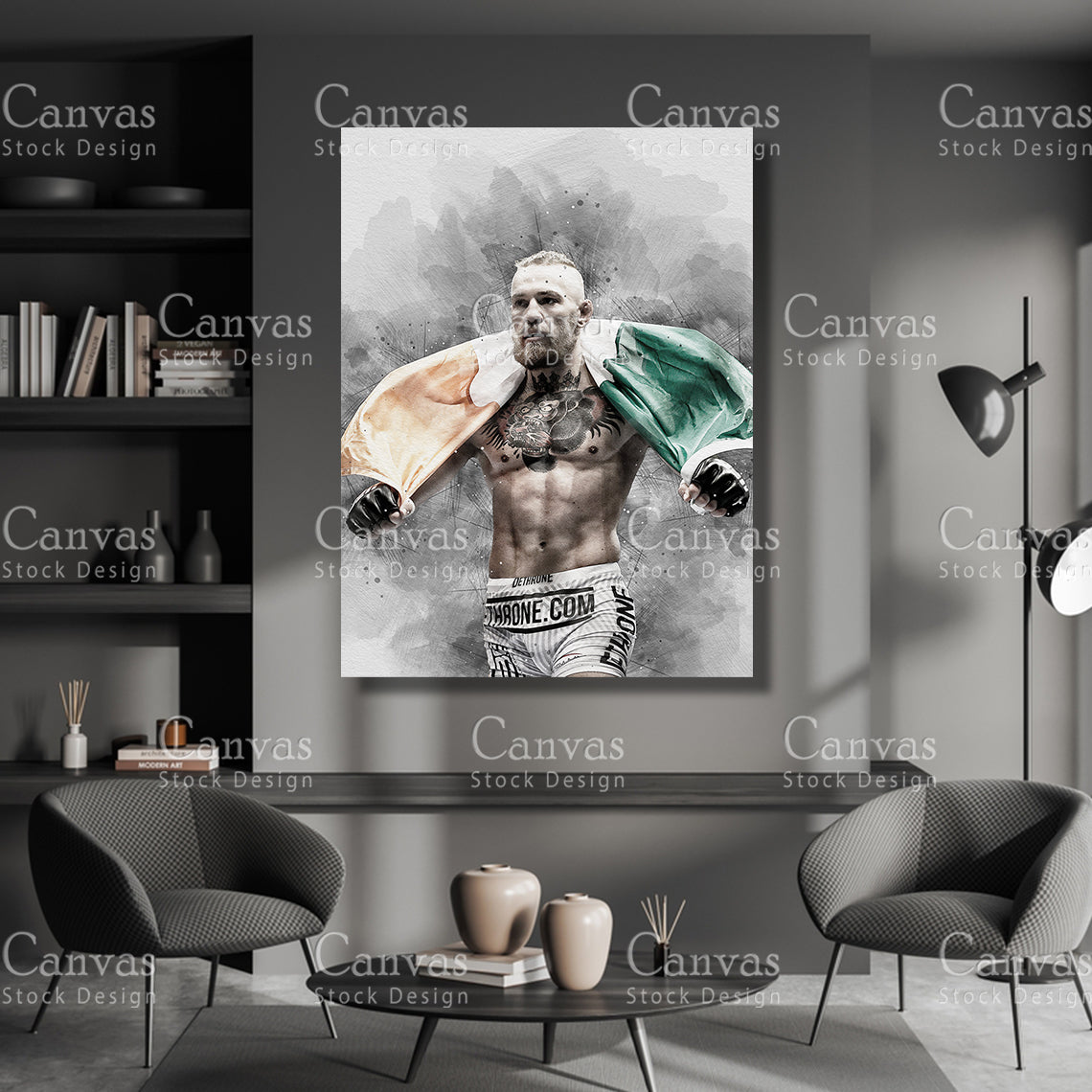 Conor McGregor Canvas Frame, Kids Wall Decor, Boxing Fan, Man Cave Gift for Him - Her, Sports Canvas Wall Art