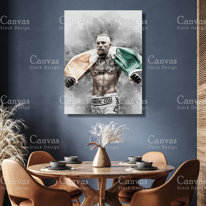 Conor McGregor Canvas Frame, Kids Wall Decor, Boxing Fan, Man Cave Gift for Him - Her, Sports Canvas Wall Art