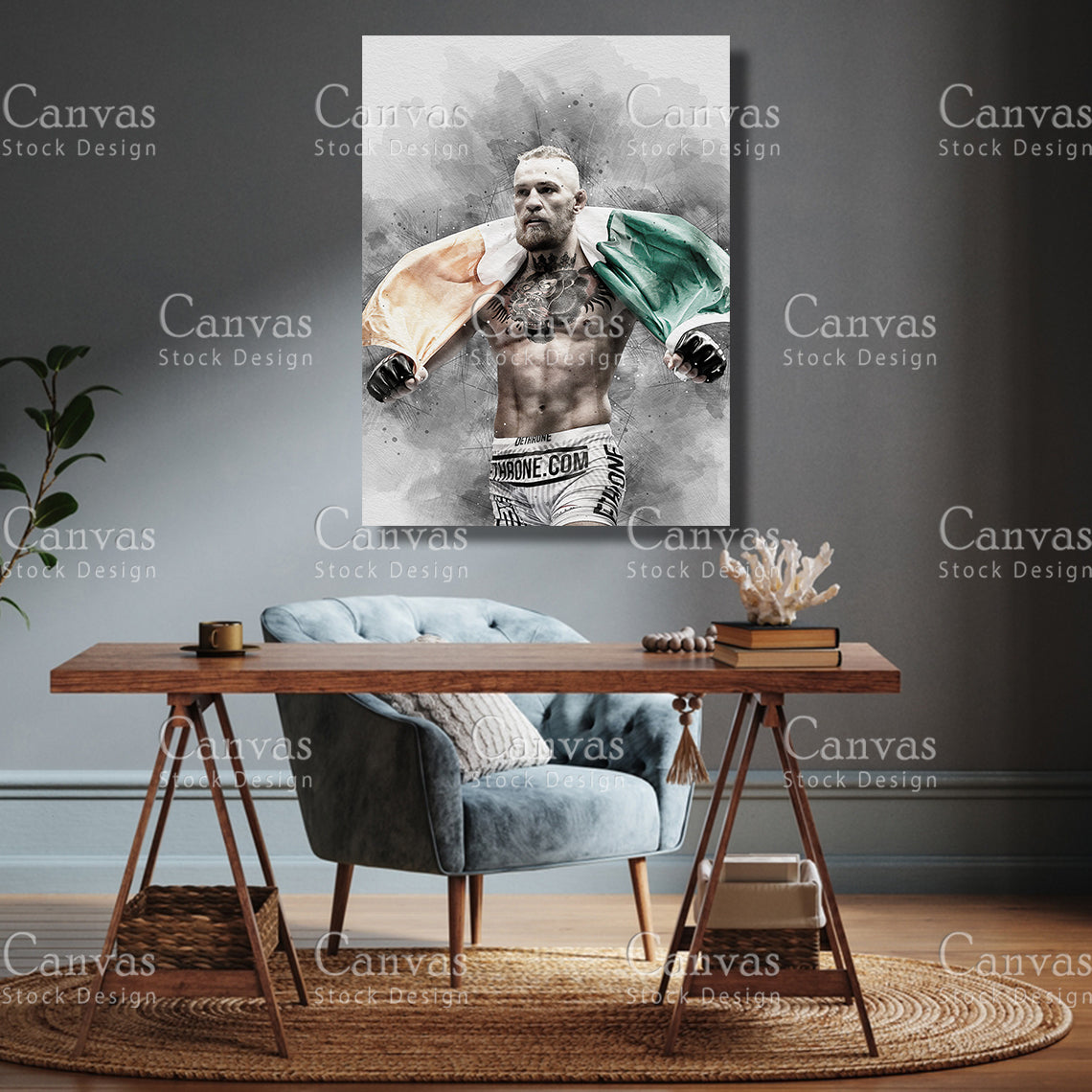 Conor McGregor Canvas Frame, Kids Wall Decor, Boxing Fan, Man Cave Gift for Him - Her, Sports Canvas Wall Art