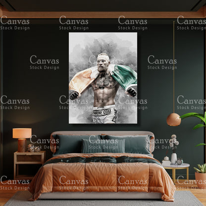 Conor McGregor Canvas Frame, Kids Wall Decor, Boxing Fan, Man Cave Gift for Him - Her, Sports Canvas Wall Art