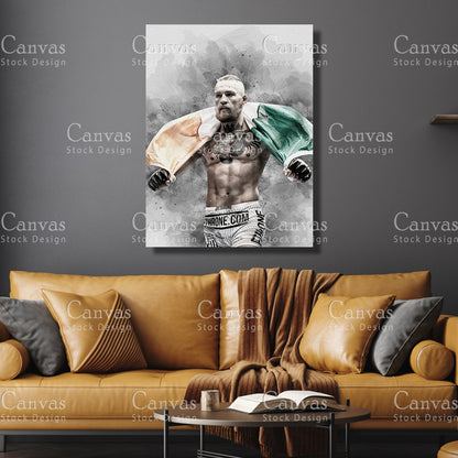 Conor McGregor Canvas Frame, Kids Wall Decor, Boxing Fan, Man Cave Gift for Him - Her, Sports Canvas Wall Art