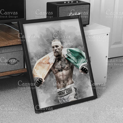 Conor McGregor Canvas Frame, Kids Wall Decor, Boxing Fan, Man Cave Gift for Him - Her, Sports Canvas Wall Art