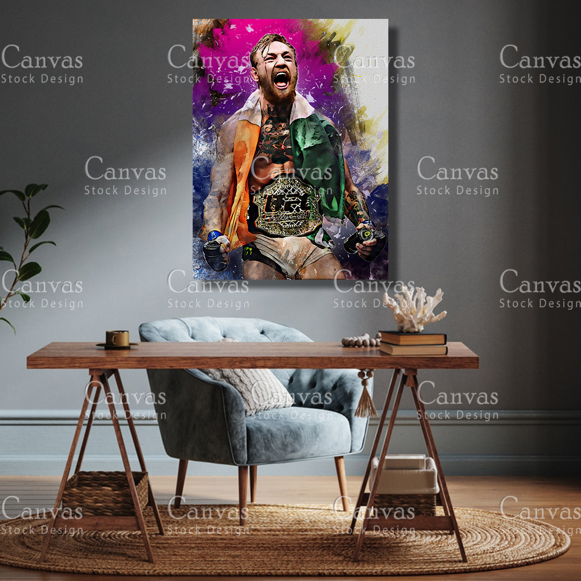 Conor McGregor Canvas Frame, Kids Wall Decor, Boxing Fan, Man Cave Gift for Him - Her, Sports Canvas Wall Art