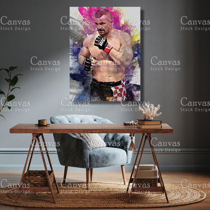 Mirko Filipović Canvas Frame, Kids Wall Decor, Boxing Fan, Man Cave Gift for Him - Her, Sports Canvas Wall Art