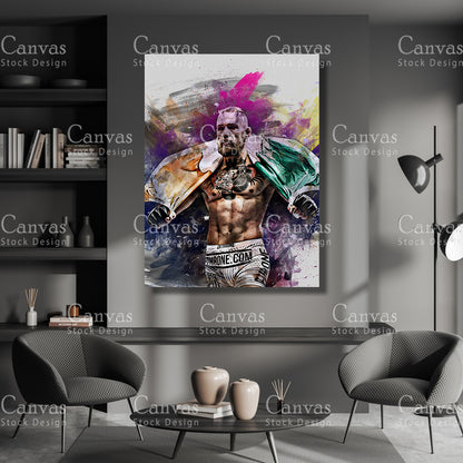 Conor McGregor Canvas Frame, Kids Wall Decor, Boxing Fan, Man Cave Gift for Him - Her, Sports Canvas Wall Art