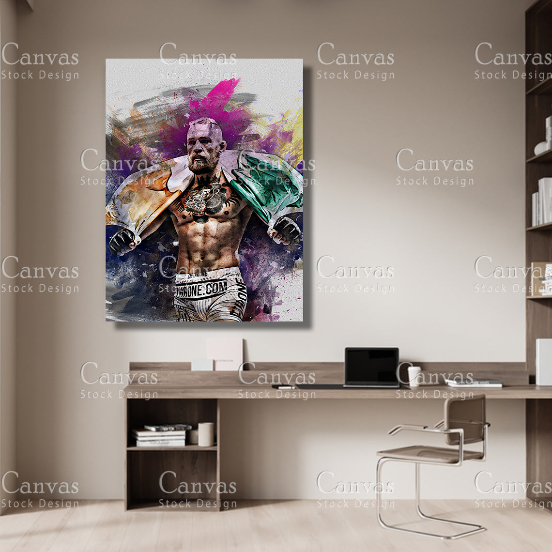 Conor McGregor Canvas Frame, Kids Wall Decor, Boxing Fan, Man Cave Gift for Him - Her, Sports Canvas Wall Art