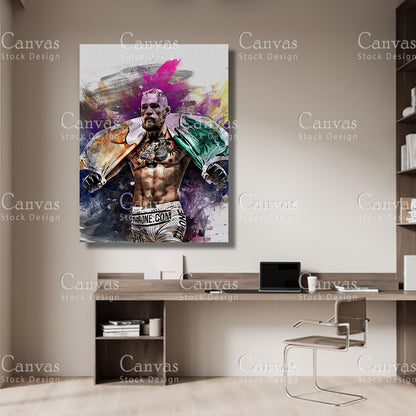 Conor McGregor Canvas Frame, Kids Wall Decor, Boxing Fan, Man Cave Gift for Him - Her, Sports Canvas Wall Art