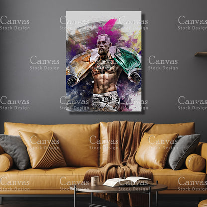 Conor McGregor Canvas Frame, Kids Wall Decor, Boxing Fan, Man Cave Gift for Him - Her, Sports Canvas Wall Art