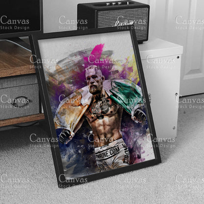 Conor McGregor Canvas Frame, Kids Wall Decor, Boxing Fan, Man Cave Gift for Him - Her, Sports Canvas Wall Art