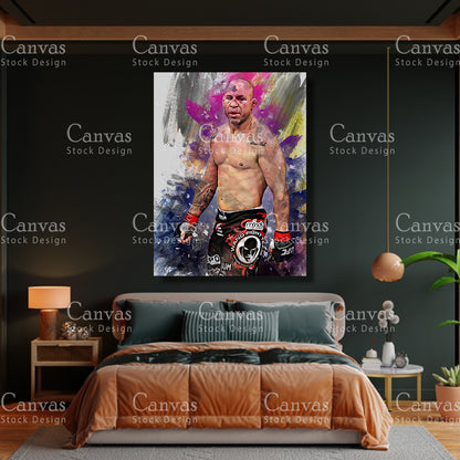 Wanderlei Silva Canvas Frame, Kids Wall Decor, Boxing Fan, Man Cave Gift for Him - Her, Sports Canvas Wall Art