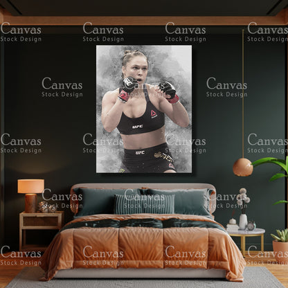 Ronda Rousey Canvas Frame, Kids Wall Decor, Boxing Fan, Man Cave Gift for Him - Her, Sports Canvas Wall Art