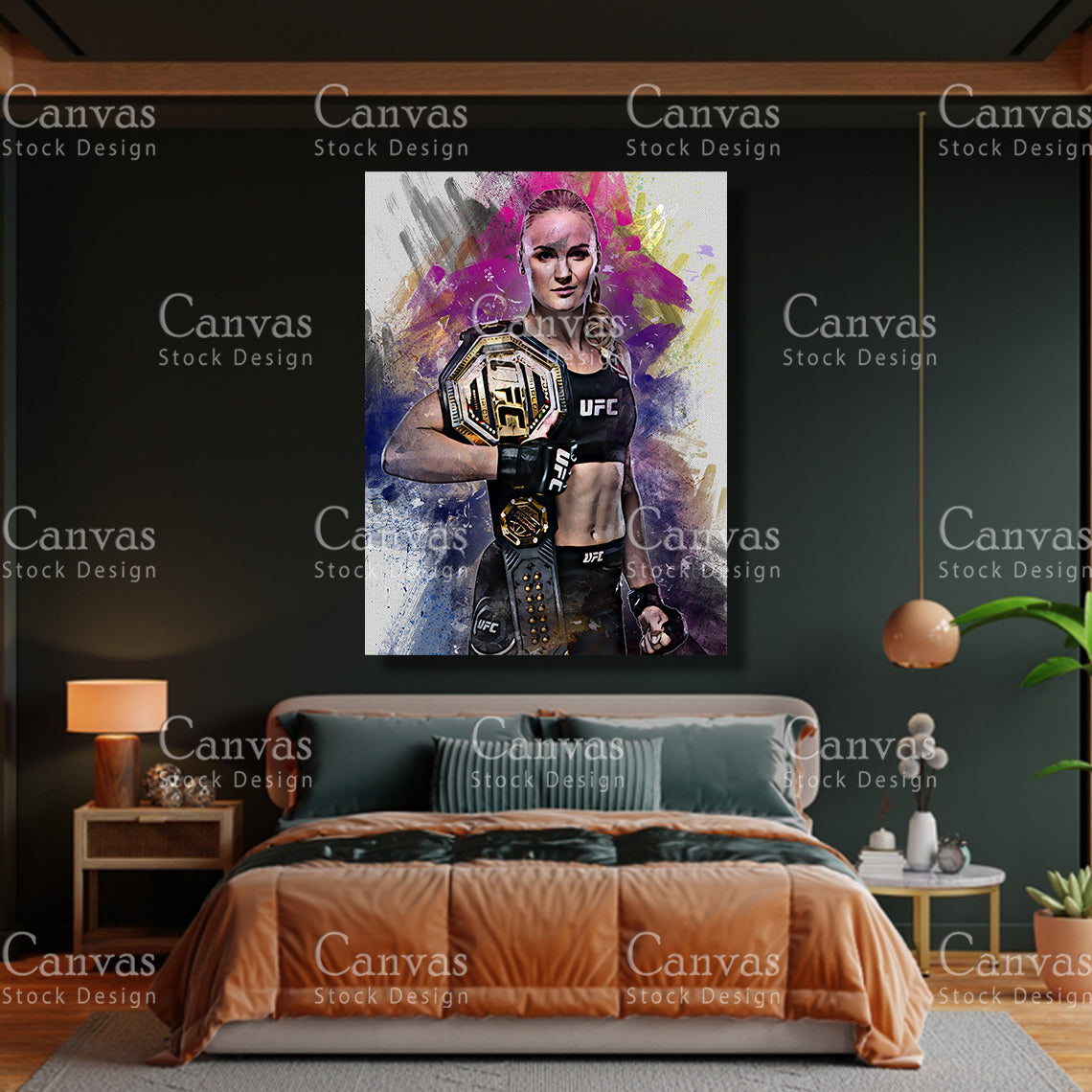 Valentina Shevchenko Canvas Frame, Kids Wall Decor, Boxing Fan, Man Cave Gift for Him - Her, Sports Canvas Wall Art