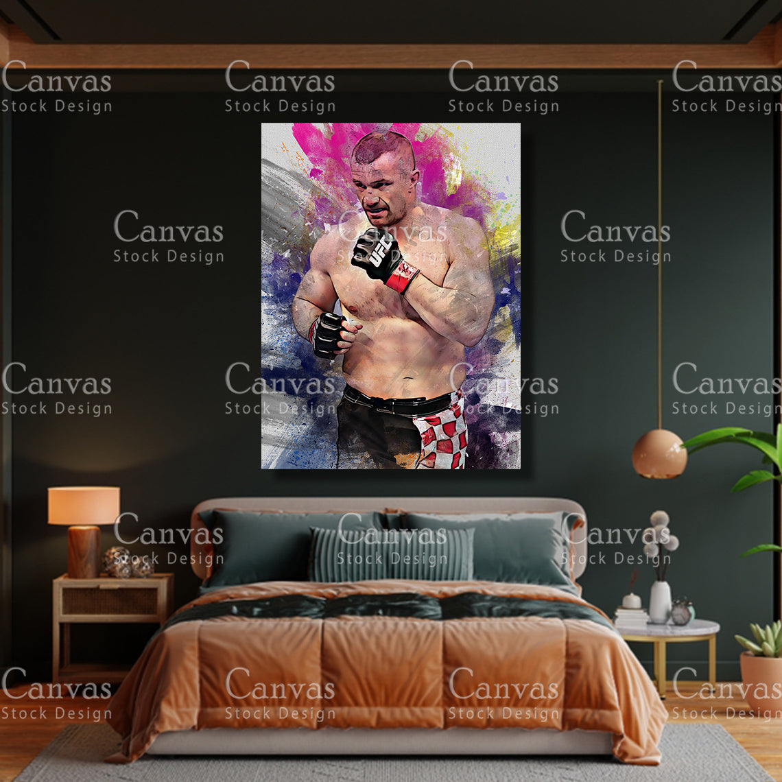 Mirko Filipović Canvas Frame, Kids Wall Decor, Boxing Fan, Man Cave Gift for Him - Her, Sports Canvas Wall Art