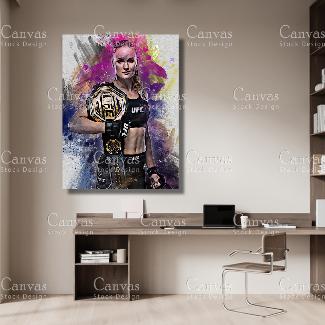 Valentina Shevchenko Canvas Frame, Kids Wall Decor, Boxing Fan, Man Cave Gift for Him - Her, Sports Canvas Wall Art