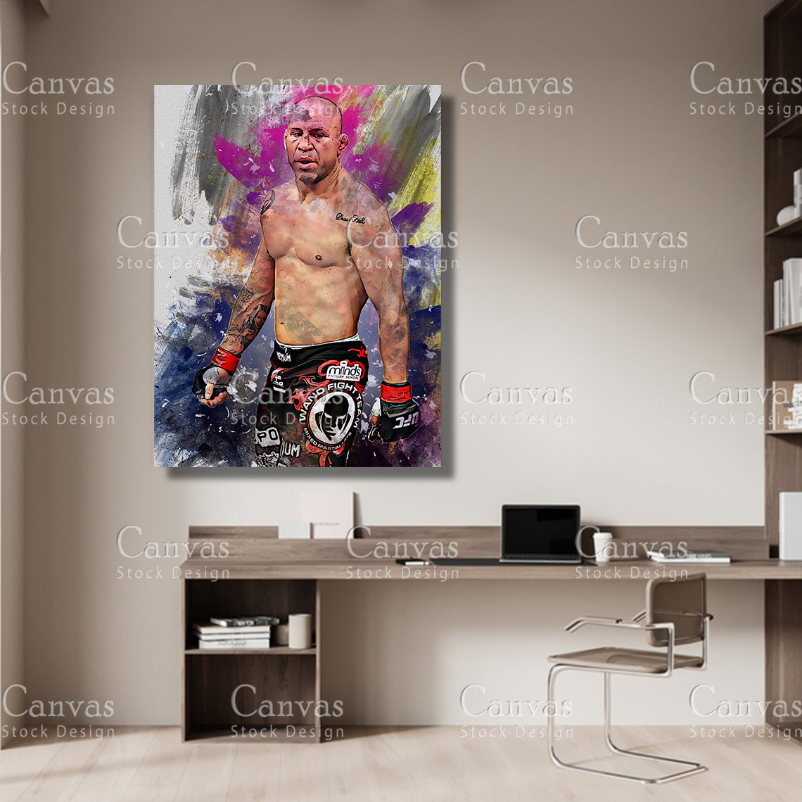 Wanderlei Silva Canvas Frame, Kids Wall Decor, Boxing Fan, Man Cave Gift for Him - Her, Sports Canvas Wall Art