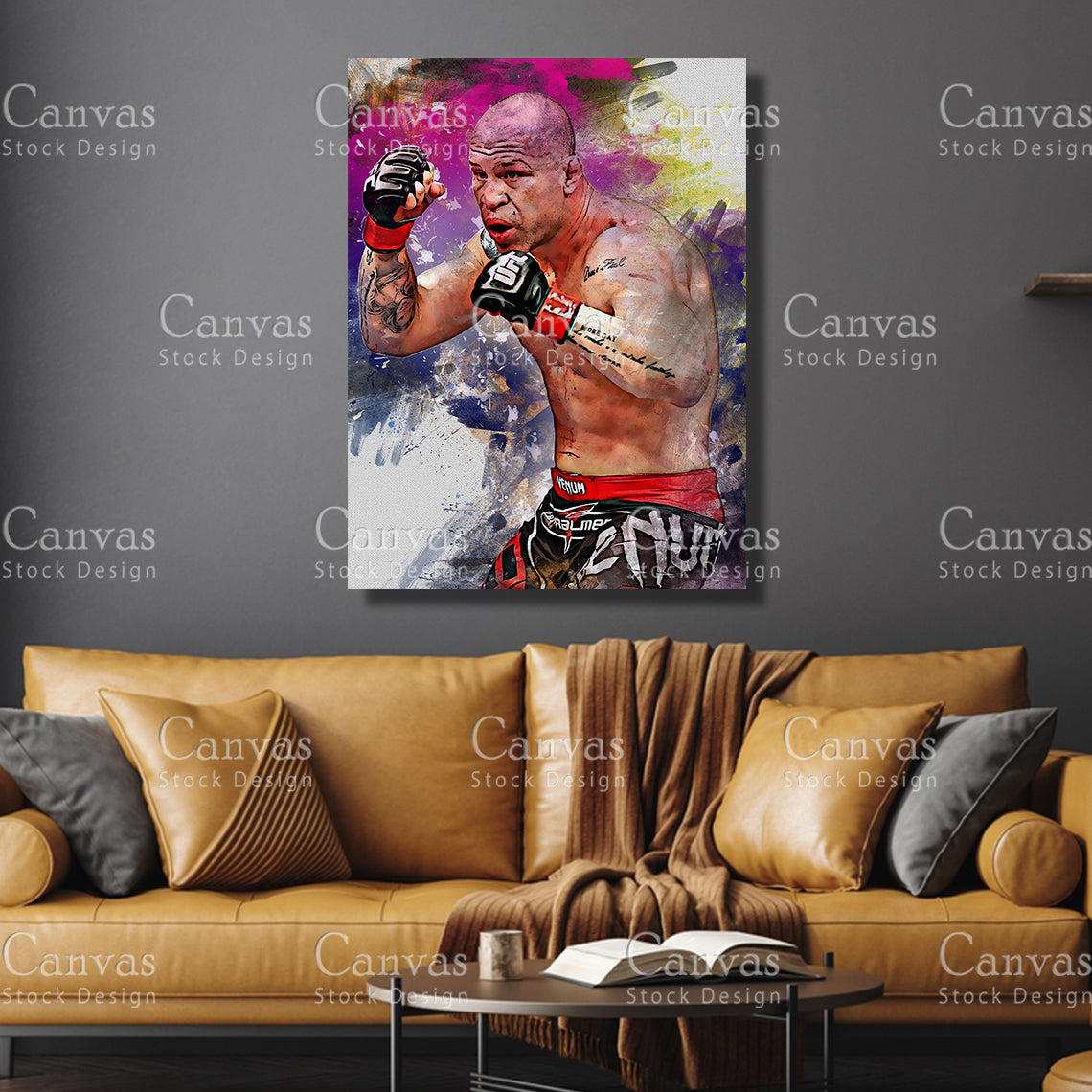 Wanderlei Silva Canvas Frame, Kids Wall Decor, Boxing Fan, Man Cave Gift for Him - Her, Sports Canvas Wall Art