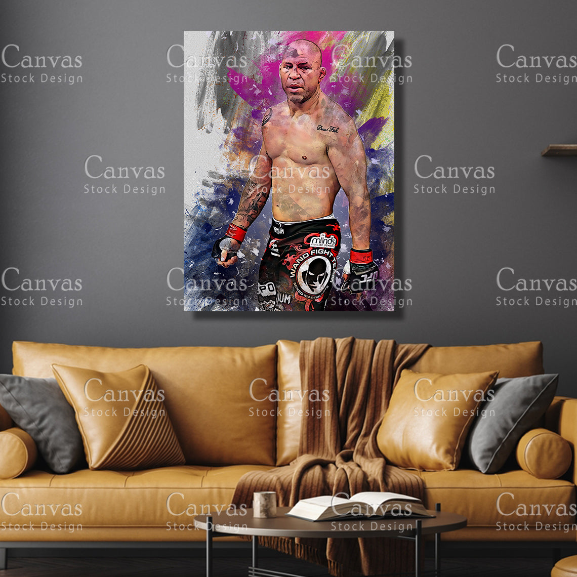 Wanderlei Silva Canvas Frame, Kids Wall Decor, Boxing Fan, Man Cave Gift for Him - Her, Sports Canvas Wall Art