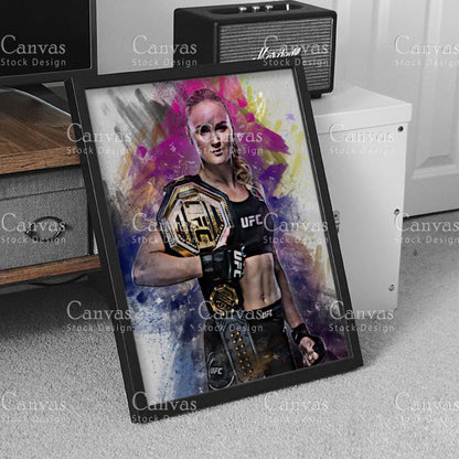 Valentina Shevchenko Canvas Frame, Kids Wall Decor, Boxing Fan, Man Cave Gift for Him - Her, Sports Canvas Wall Art