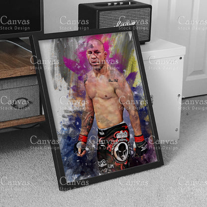 Wanderlei Silva Canvas Frame, Kids Wall Decor, Boxing Fan, Man Cave Gift for Him - Her, Sports Canvas Wall Art