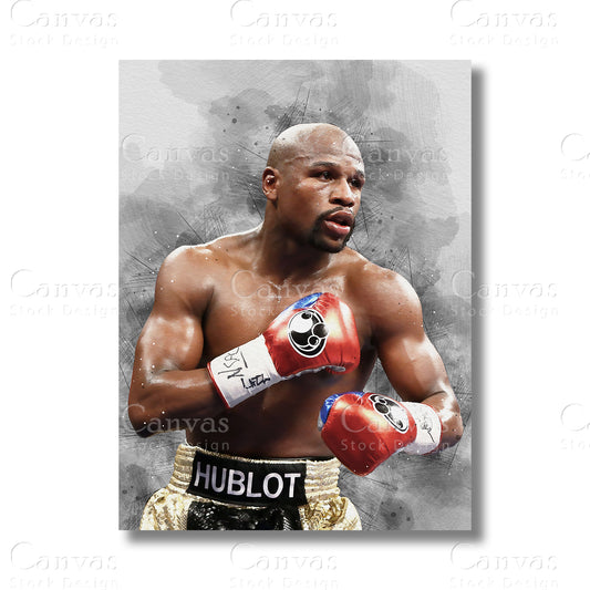 Floyd Mayweather Elite Boxing Canvas Wall Art