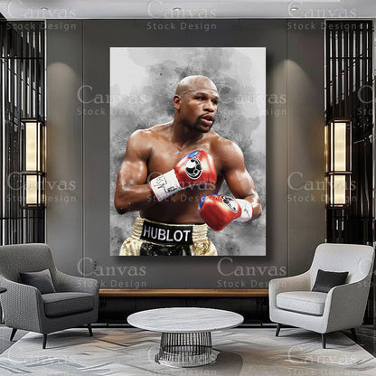 Floyd Mayweather boxing wall artwork on premium canvas