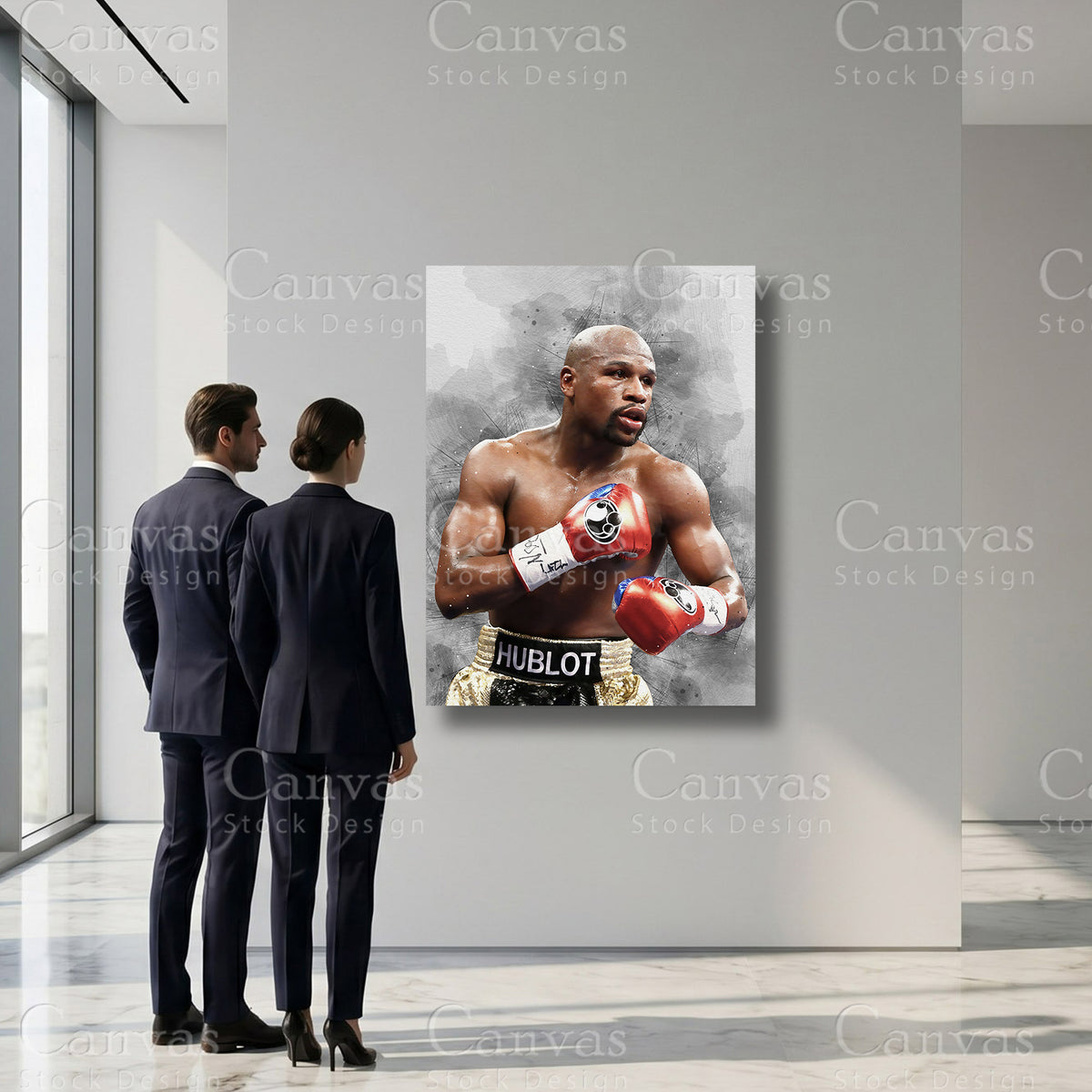 Floyd Mayweather sports canvas art for refined interiors
