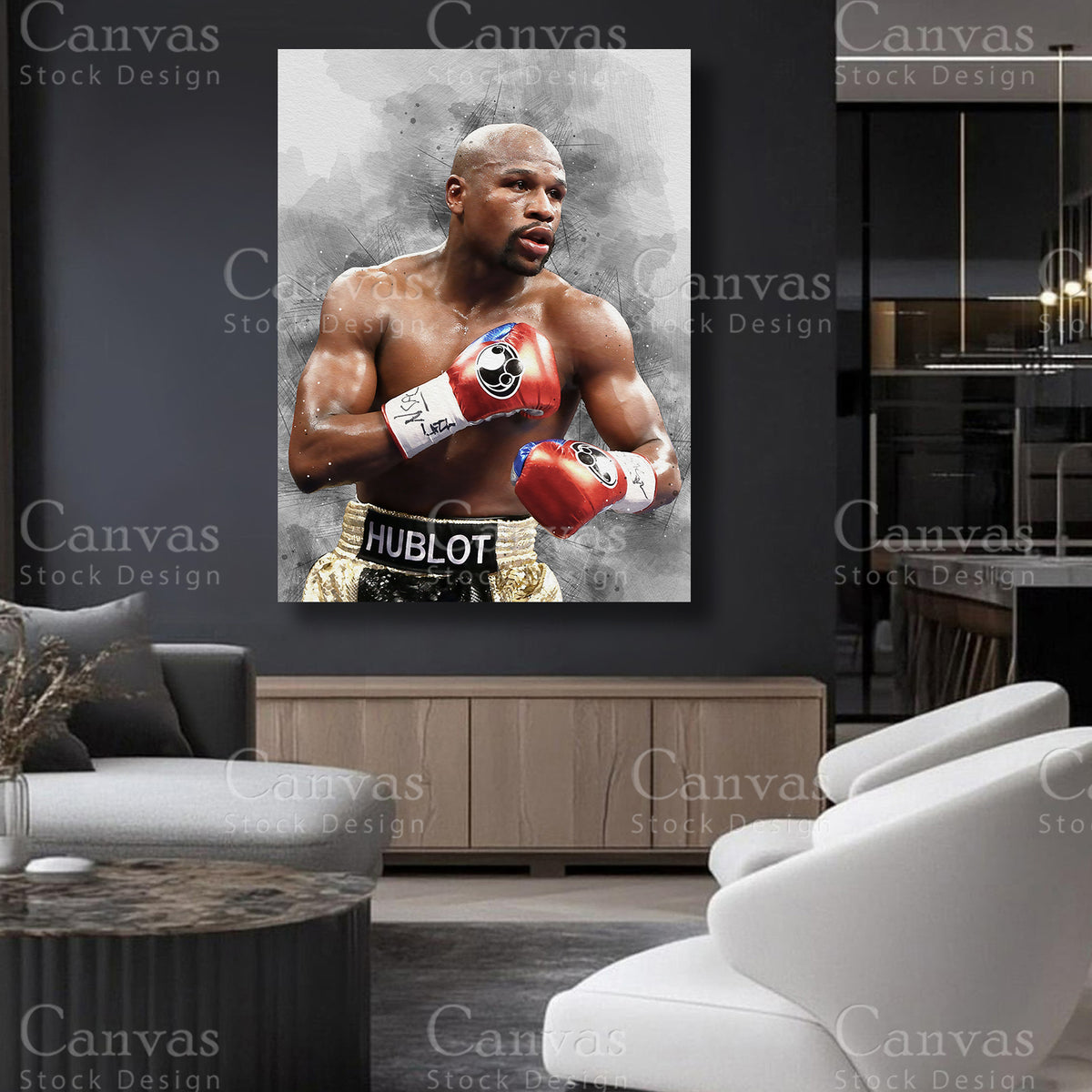 Floyd Mayweather athlete canvas artwork