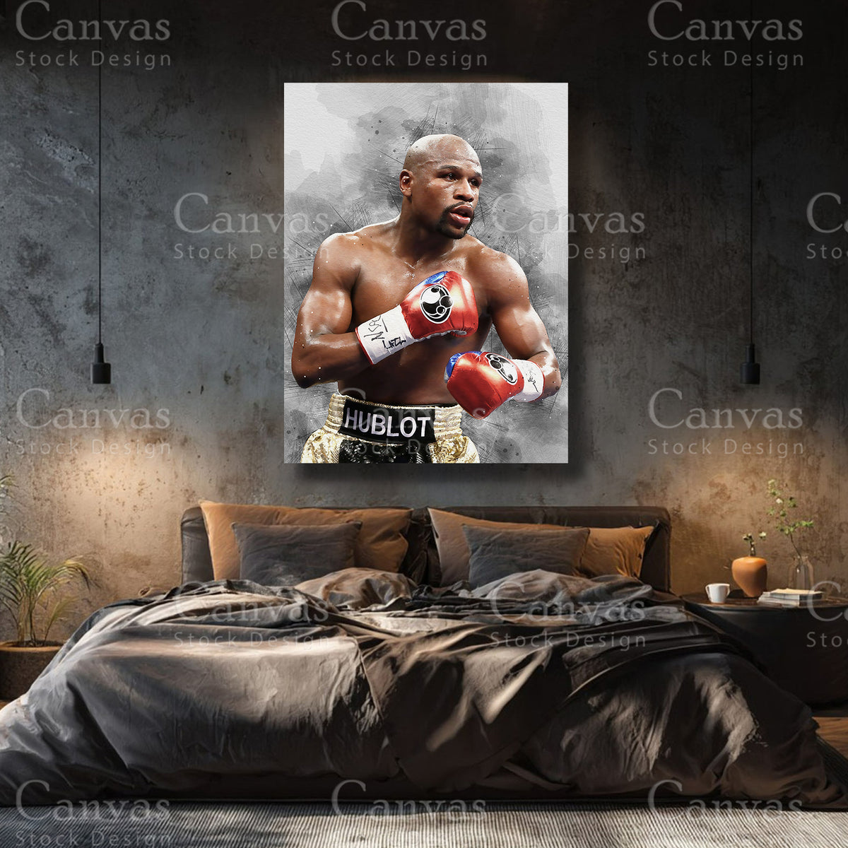 Floyd Mayweather luxury boxing canvas wall art