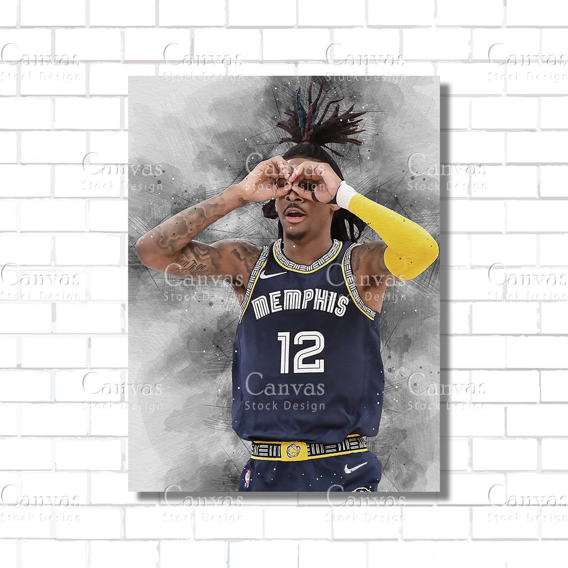 Ja Morant Poster, Kids Wall Decor, Basketball Fan, Man Cave Gift for Him - Her, Sports Canvas Wall Art